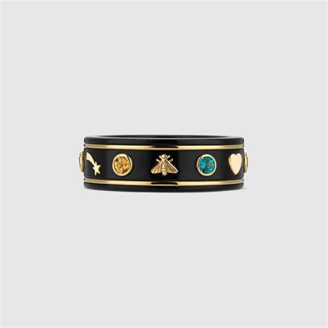 gucci ring with planets|Geometric ring with gemstone in gold.